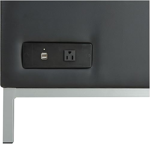 Miniatura 2 de Alera ALEQB8116P Serie QUB 26.38 in. x 26.38 in. x 30.5 in. Asiento central de estación de carga seccional L sin brazos con (2) puertos USB y salida