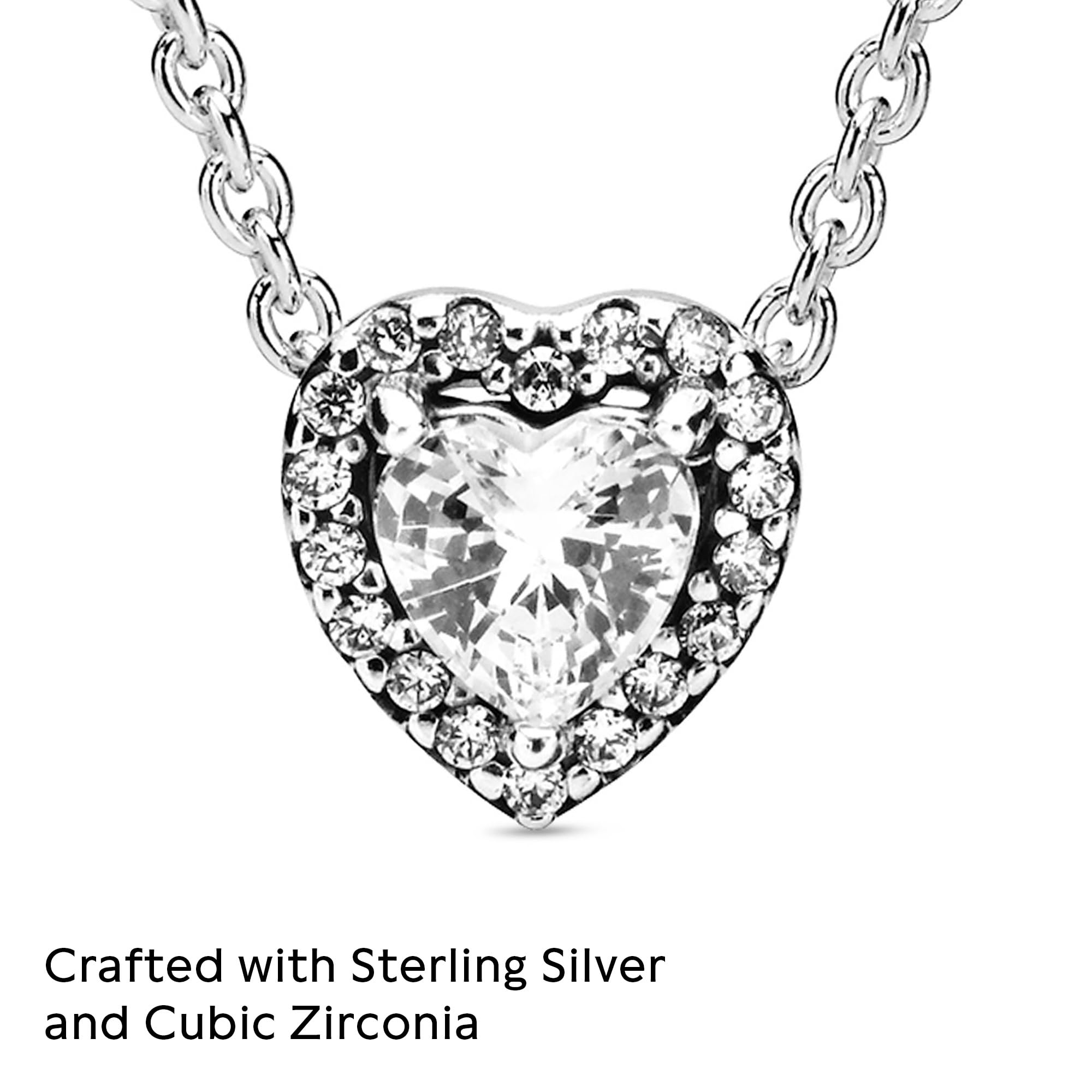 PANDORA Halskette 398425C01-45 Sterling Silber Frauen Herz in Relief