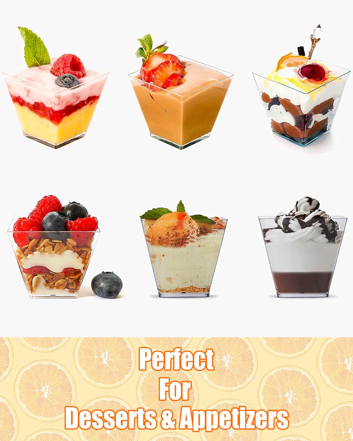 Lot De 60 Verrines Dessert En Plastique + 60 Cuillères - 80 Ml, Transparent, Réutilisable, Pour Mousse, Pudding, Cocktail