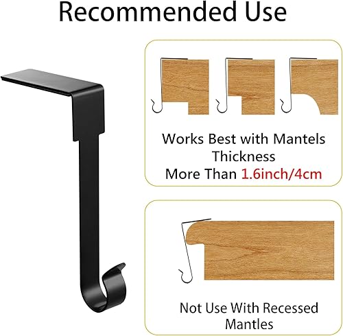 Miniatura 27 de 6 soportes para calcetines de Navidad, ganchos de metal para colgar en repisas, ganchos de metal para colgar adornos de Navidad, ganchos para Dorado