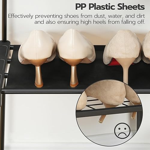 Miniatura 8 de HOOBRO Organizador de zapatos, zapatero de gran capacidad de 8 niveles para armario, capacidad para 26-32 pares de estantes de almacenamiento con