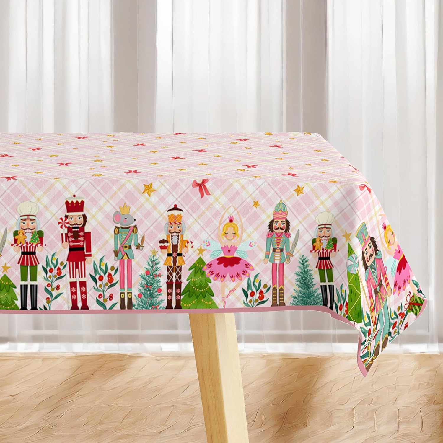 Pink Nutcracker Christmas Tablecloth Christmas Nutcracker