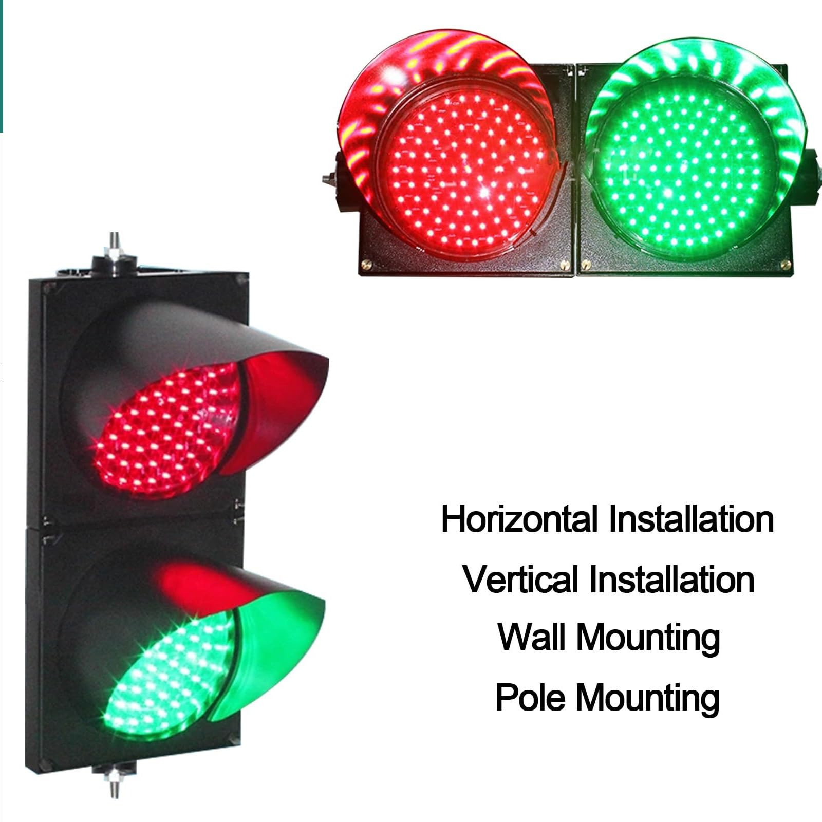 Semáforo de 8 Pulgadas, 2 LED Rojo/Verde, for Muelle de Carga, con Controlador de botón, for Carreteras, peajes y accesos residenciales.