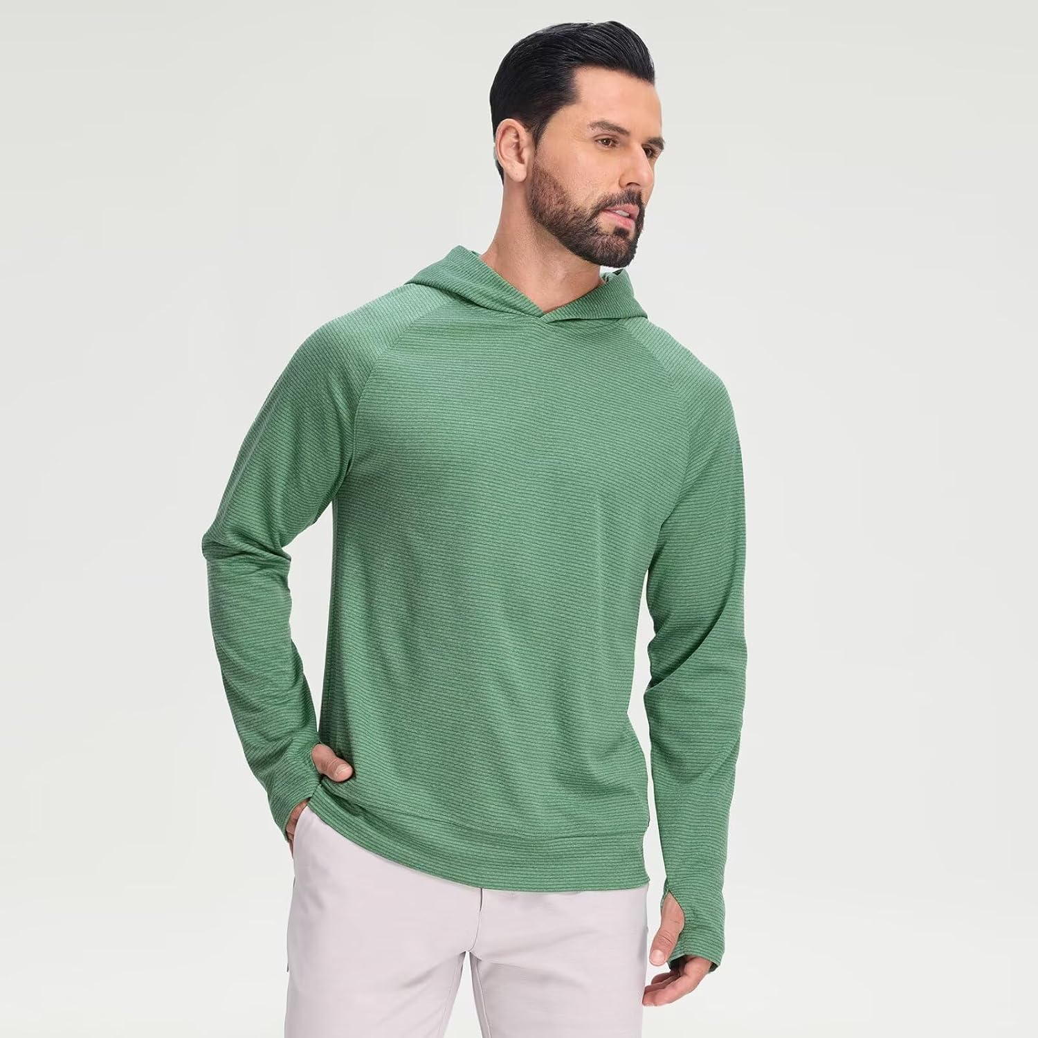 M MAELREG Hoodies for Men Golf Athletic Texture Sweatshirts Feather Weight Dry Fit Performance Midlayer Mens Hoodies Pullover