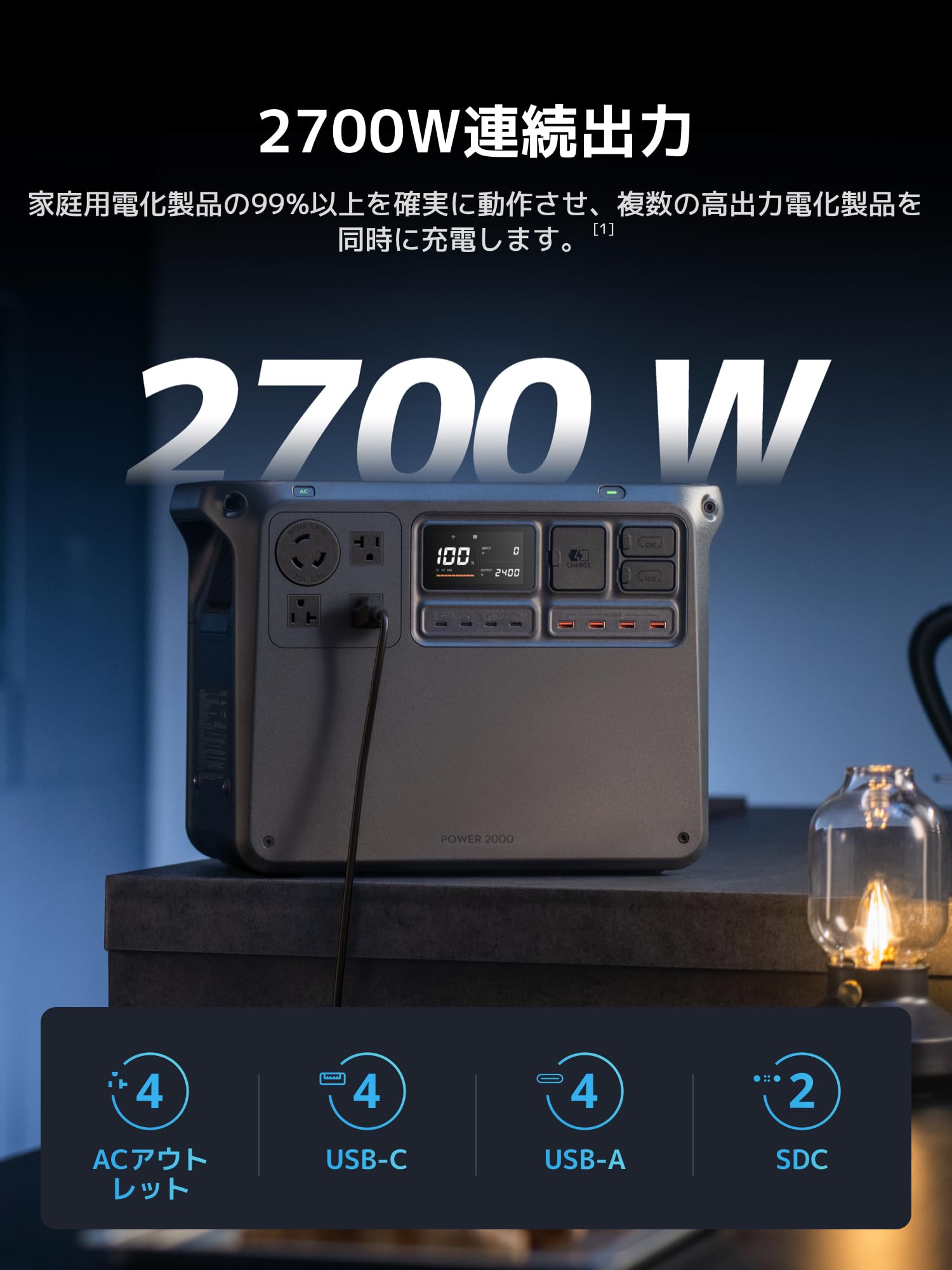 Amazon | DJI Power 2000 ポータブル電源+ IBCPOWER 200W折りたたみ式