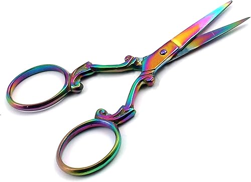 Miniatura 9 de OdontoMed2011 Tijeras de bordado, multititanio, color arcoíris, tijeras de acero inoxidable para costura, trabajos artísticos, roscado, costura,