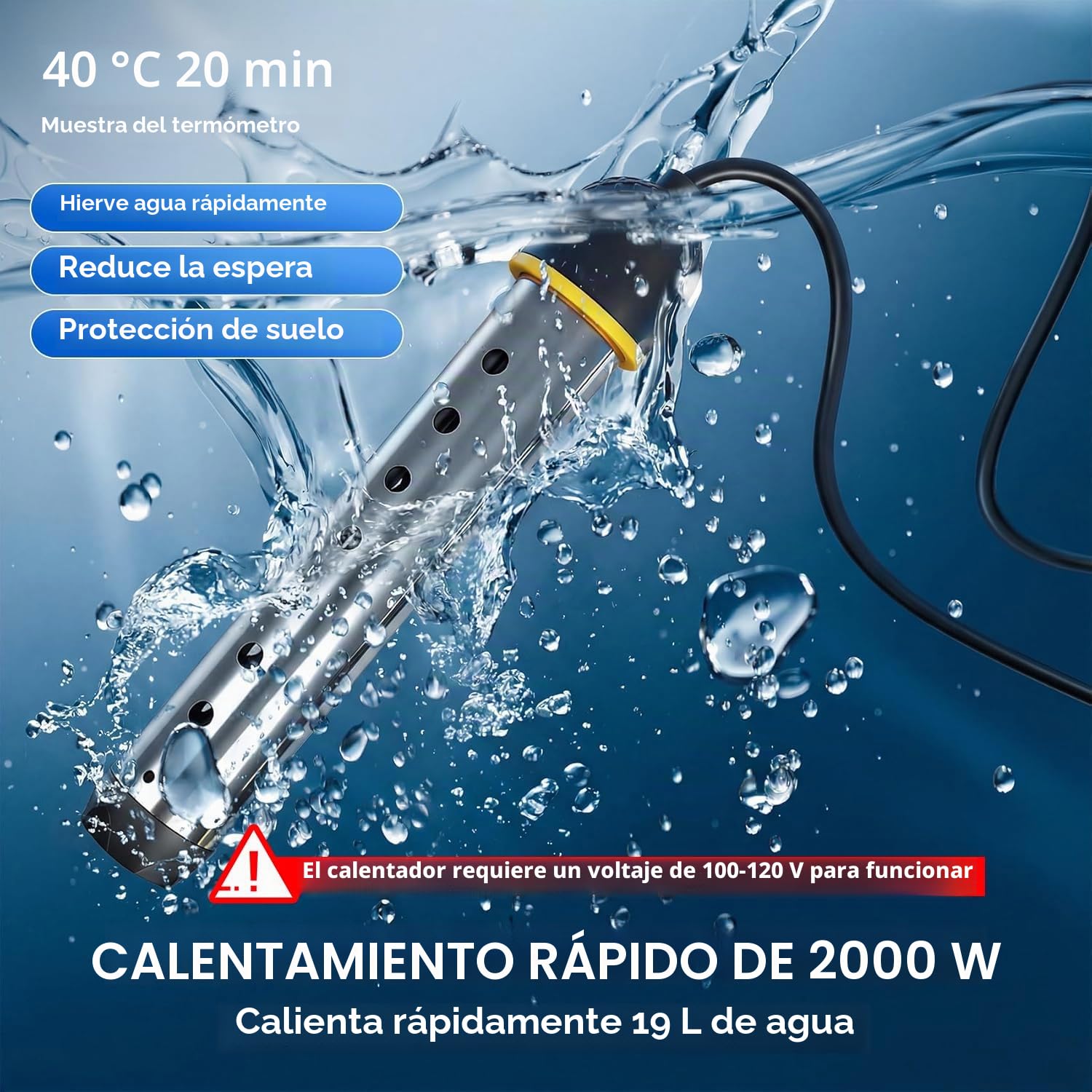 Ducha portátil para campamento con calentador de agua de inmersión, bomba de ducha recargable de 6000 mAh con pantalla LED inteligente, bomba de ducha de campamento al aire libre para senderismo