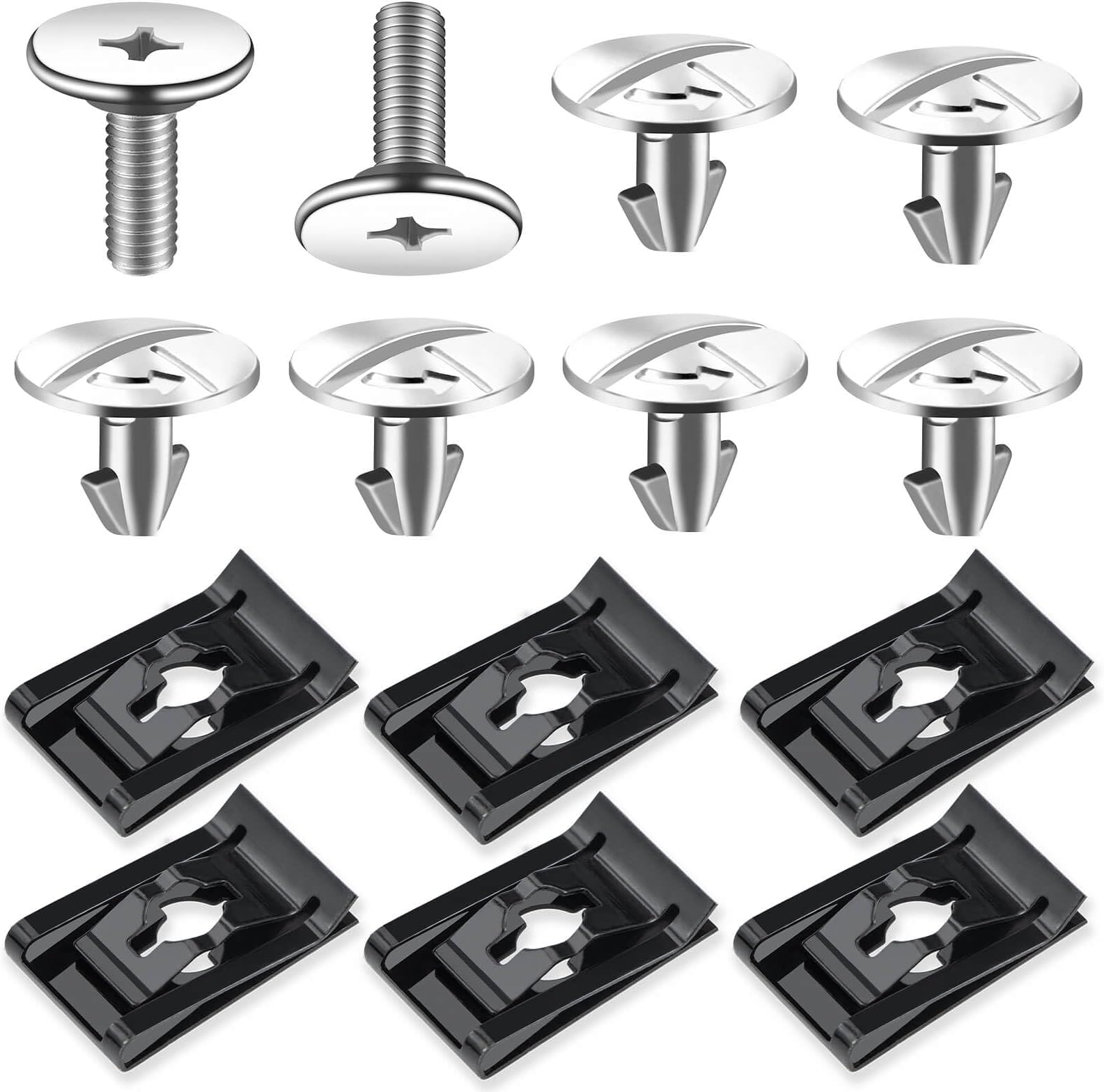 Lower Engine Cover Pin Screws, Premium Radiator Engine Access Cover Pin Clips, Engine Splash Shield Bolt Screw Fastener Clip, Compatible with Honda Civic Accord CRV Acura - 14 Pieces