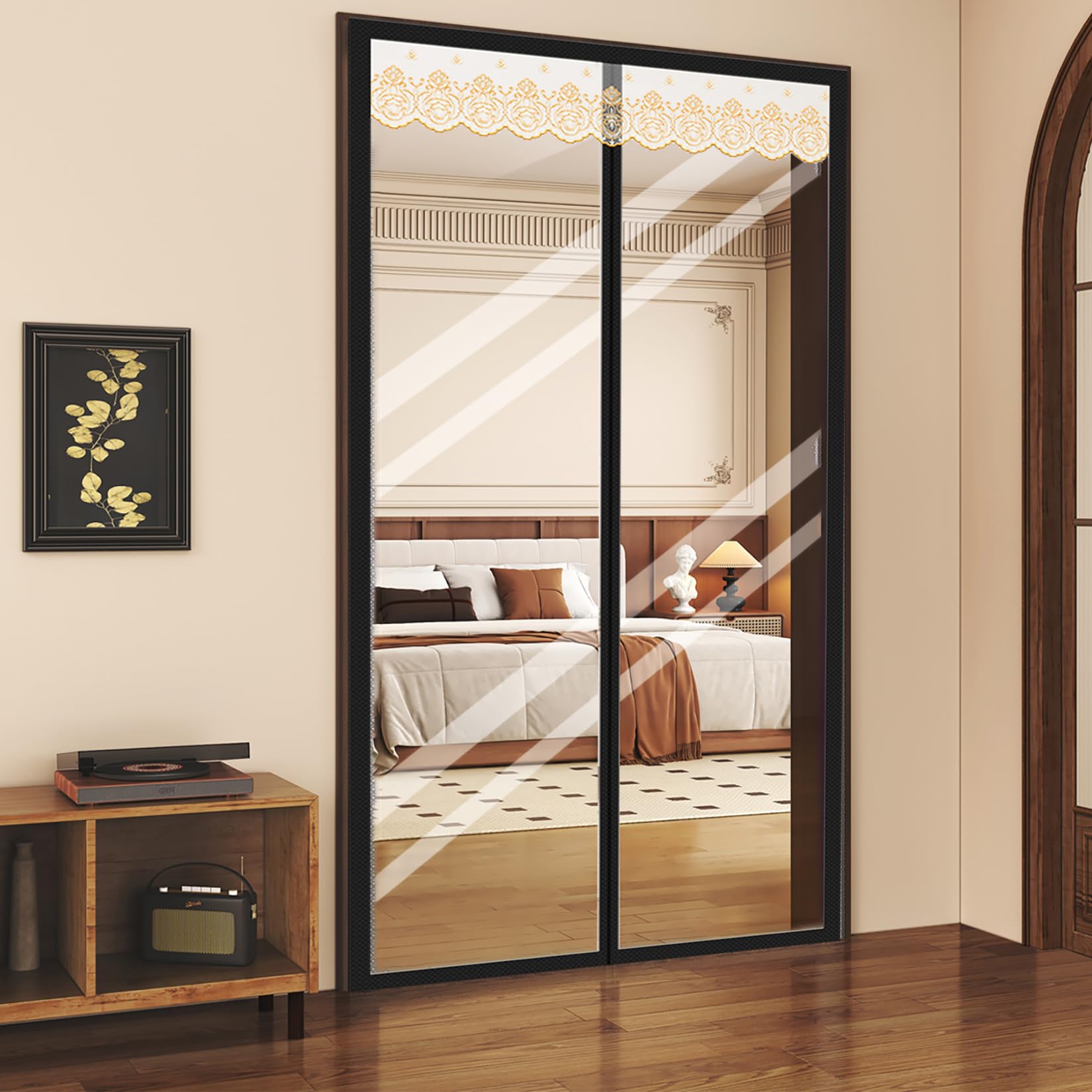 Rideau de porte anti froid magnétique isolant pour entrée et chambre
