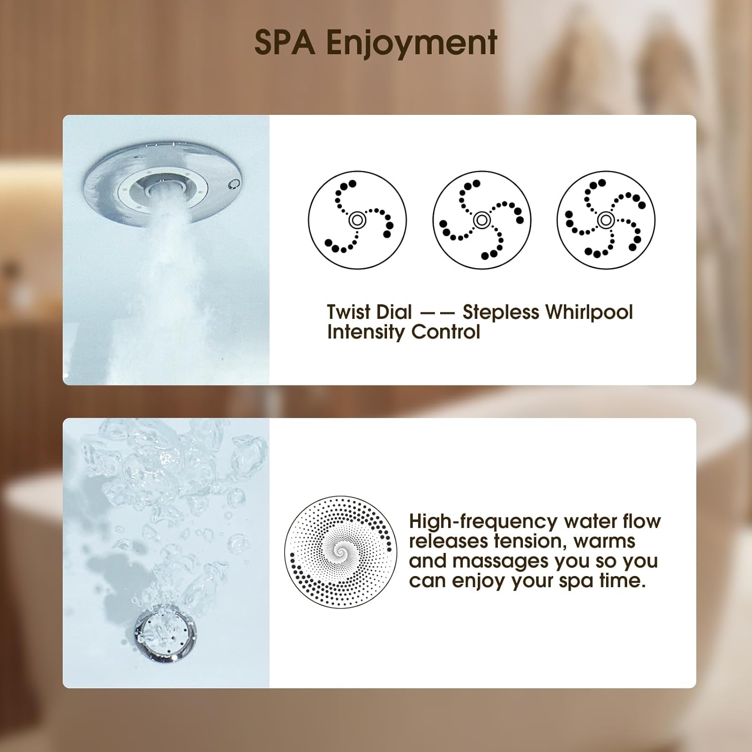 67" Freestanding Whirlpool & Jetted Bathtub – Hydromassage Spa Tub with Air Bubble Jets, LED Light, Soaking & Hydrotherapy Function, Freestanding Massage Bathtub for Home Spa