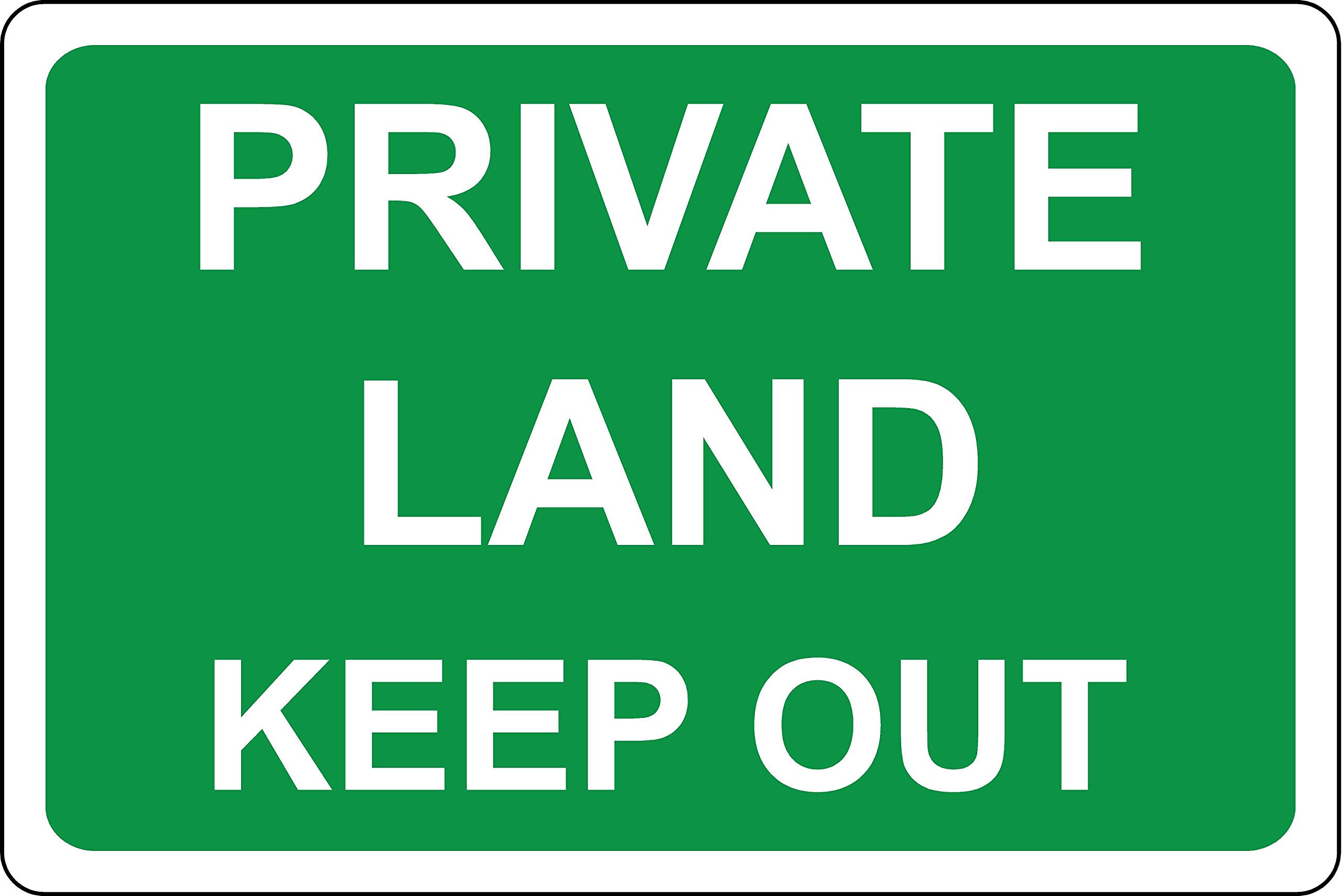 Kpcm Display Ltd Private Land Keep Out Safety Sign - 3Mm Aluminium Sign 300Mm X 200Mm