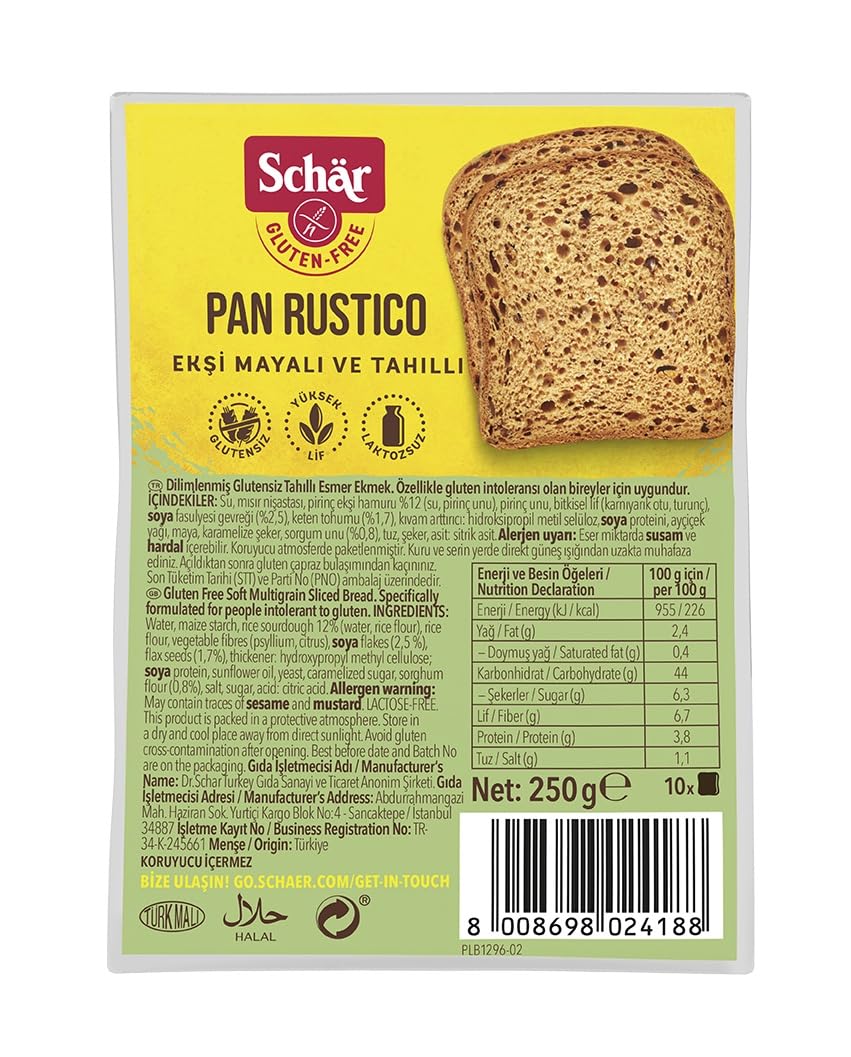 Schar Rustico Glutensiz Lifli Ekmek 250 gr