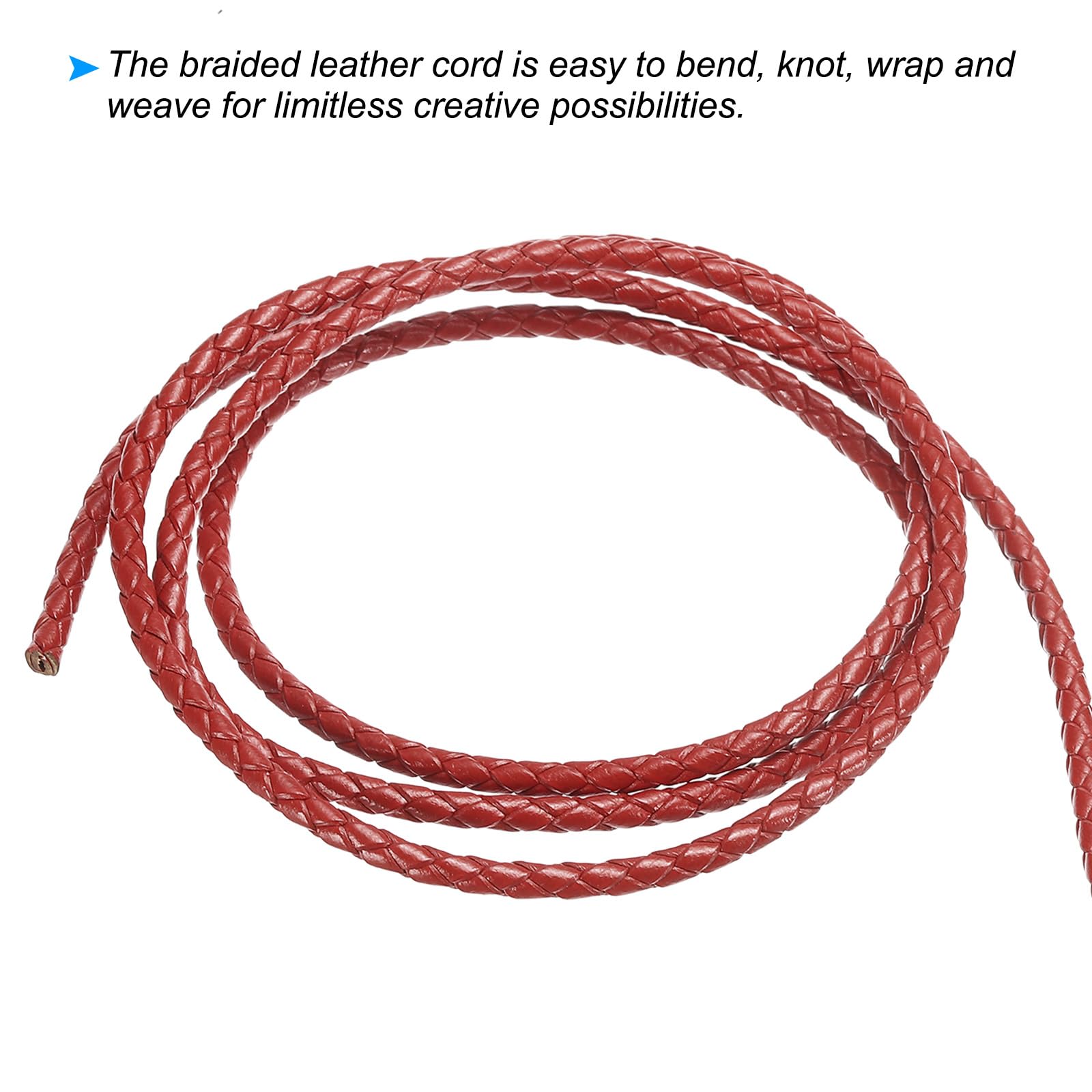 PATIKIL Round Braided Leather Cord - Image 4