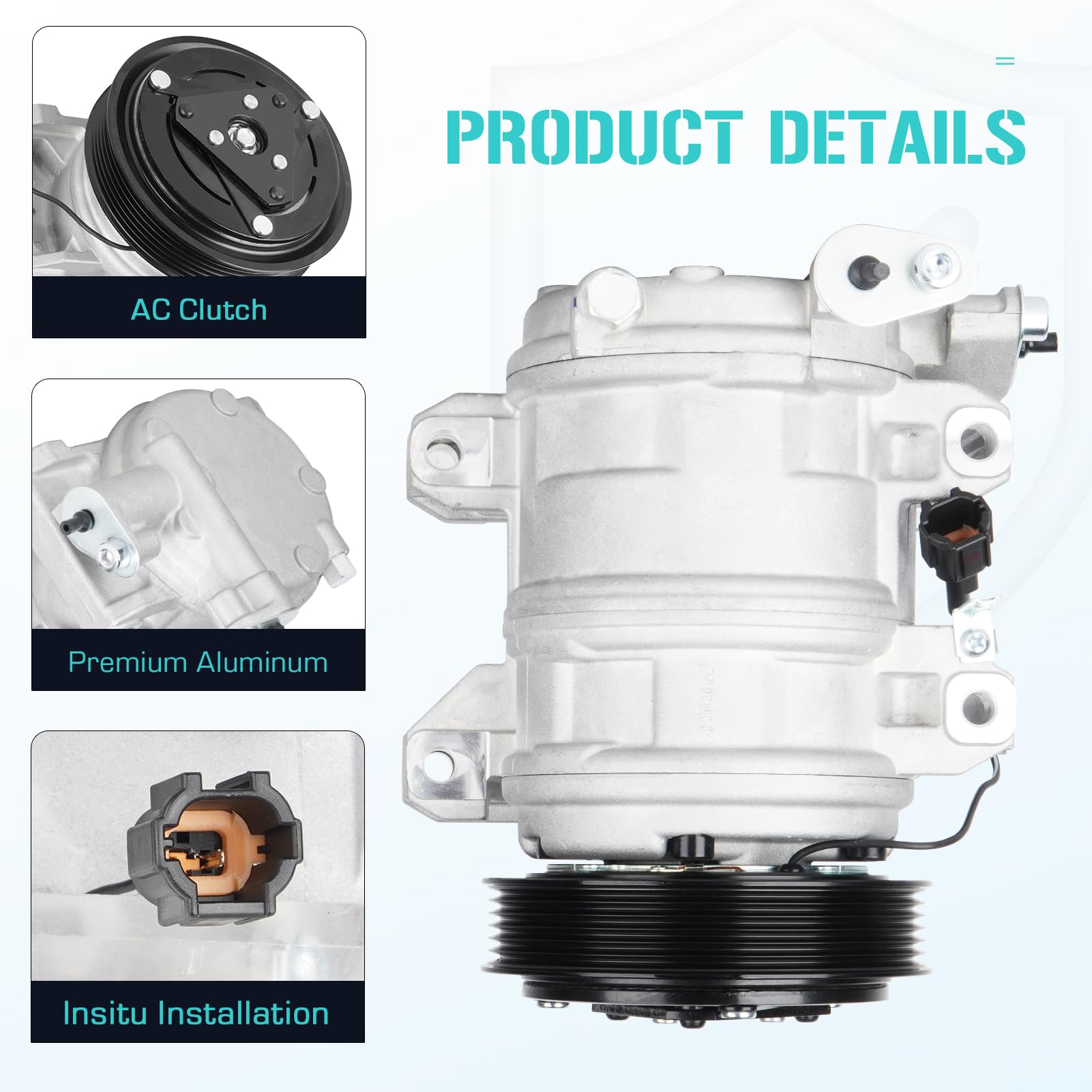 Youxmoto AC Compressor With A/C Clutch Fit For Nissan Altima 2.5 2.5L 2002 2003 2004 2005 2006, 10346161, 10350961, 10350960 : Buy Online At Best Price In KSA - Souq Is Now - View #8