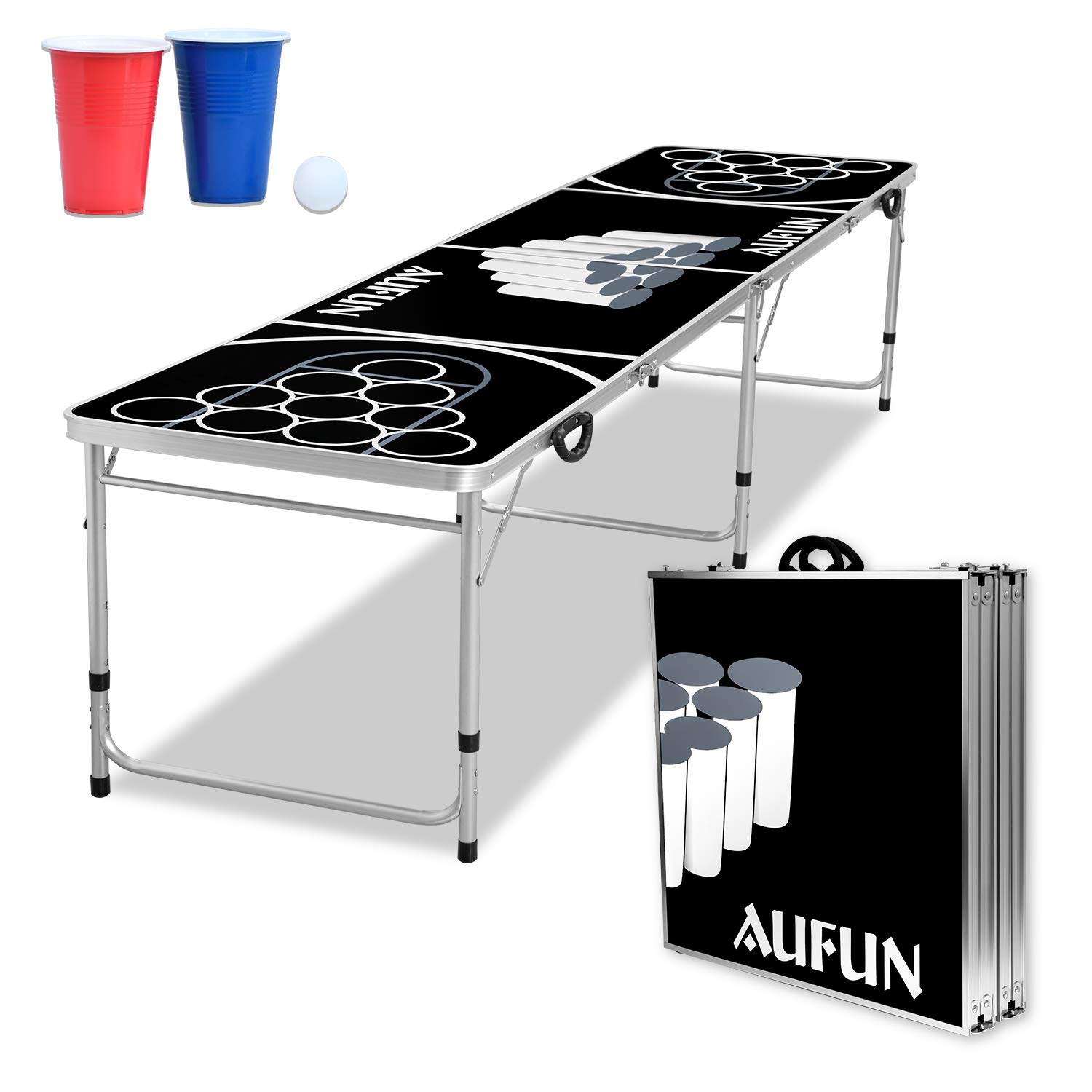 FIVMEN Beer Pong - Set di 100 tazze e 5 palline per giochi di bere, giochi di festa, giochi di lancio e giochi classici