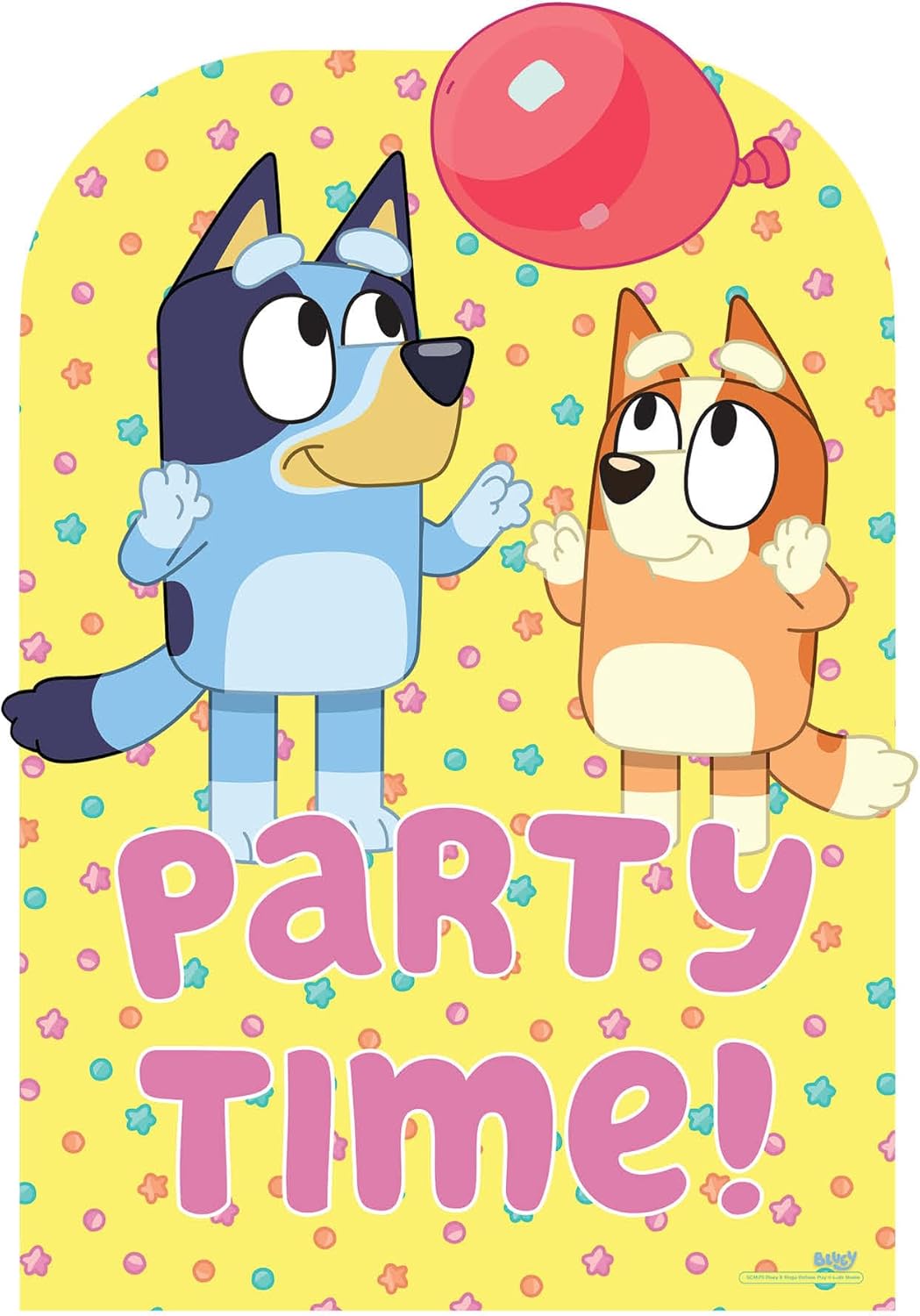 Star Cutouts SC4570 Bluey Bingo Balloon Play Party Time Child Sized Backdrop Cardboard Cut Out Height 135cm - Ideal for Bluey Theme, Parties, Birthdays & Fans, Room Decorations & Events
