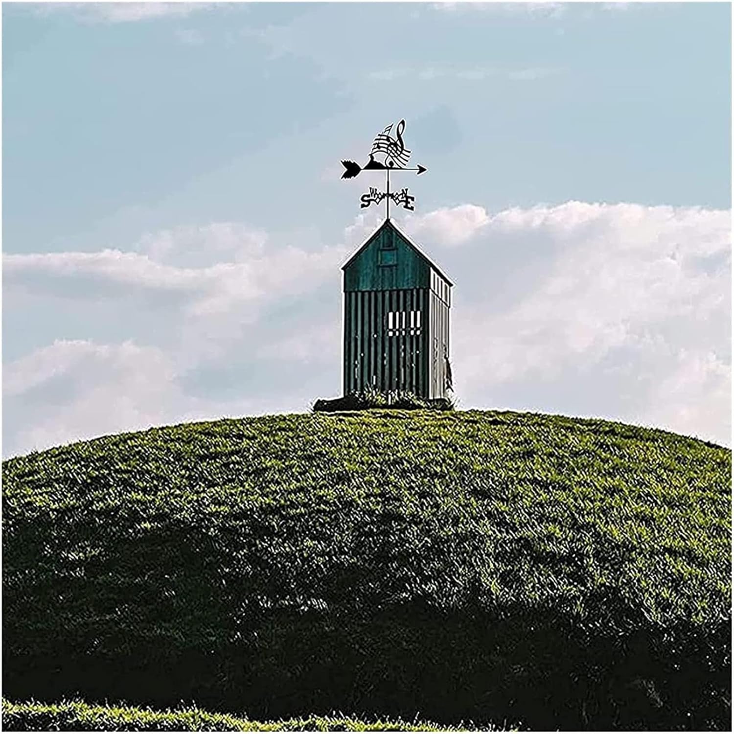 クリエイティブミュージックウェザーベーン風向インジケーター耐久性のある測定ツールステンレススチールクラフトオーナメントガーデンマウン