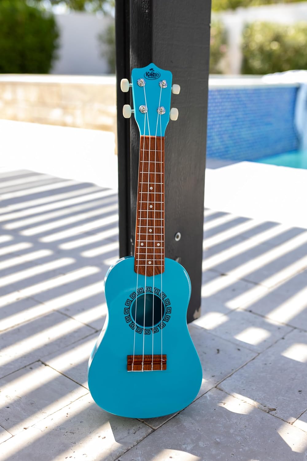 KaKo'o Music Pacific Blue Award Winning Soprano Ukulele - Metal Geared Tuners and Premium Nylon Strings - Guide Book Learn Easy Chords - Carrying Case & Ukulele Playing Strap (Pacific Blue)