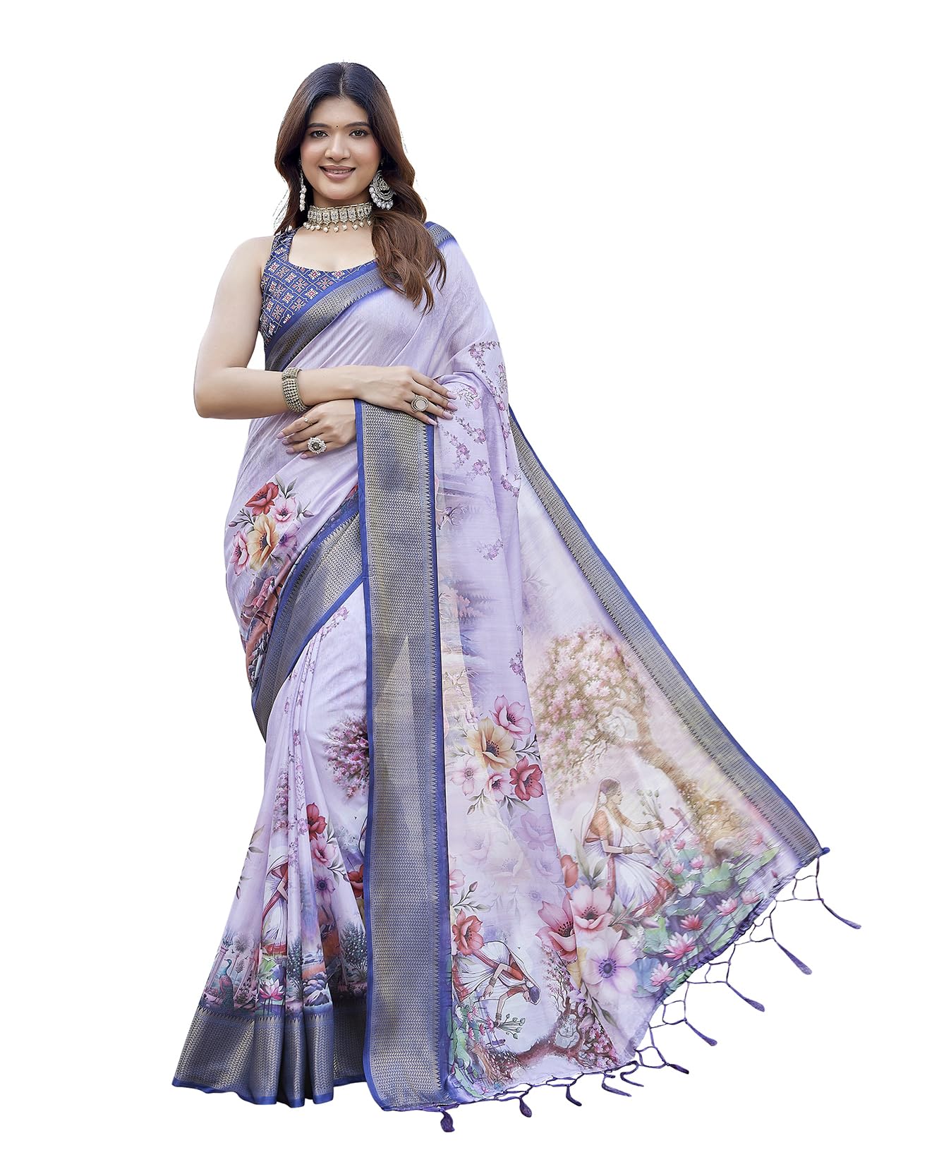 Yashika Banarasi Kanjivaram Sari de seda para mujer étnico