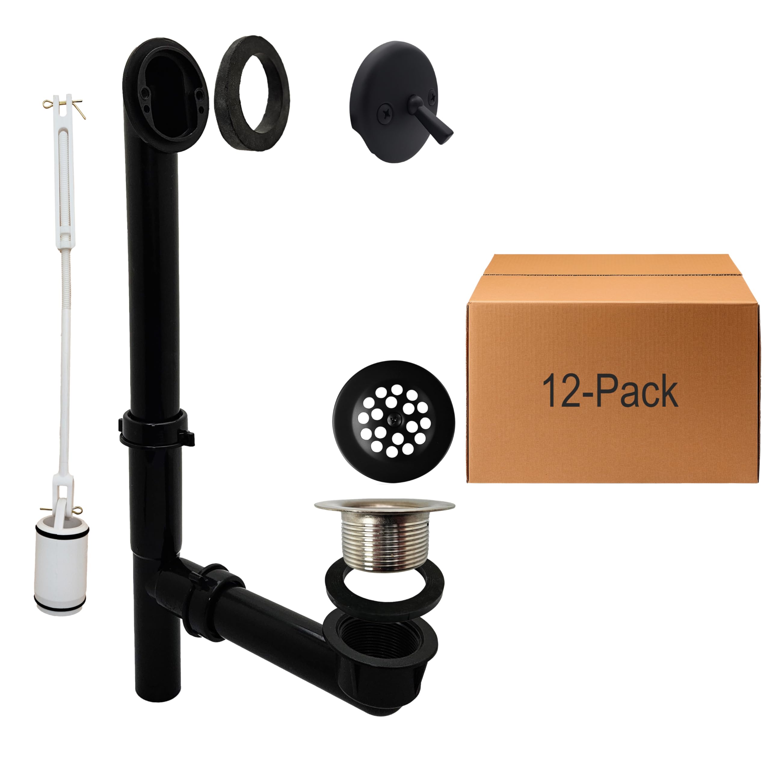 Kit de vidange de baignoire de finition plat noir mat Westbrass 592144