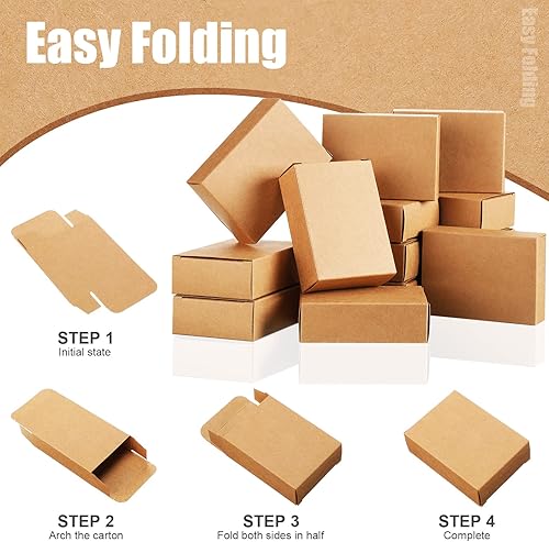 Miniatura 3 de 50 Cajas de Jabón de Papel Kraft Embalaje para Suministros de Fabricación de Jabón Casero para Recuerdos de Fiesta Sin Ventana Embalaje Vacío para