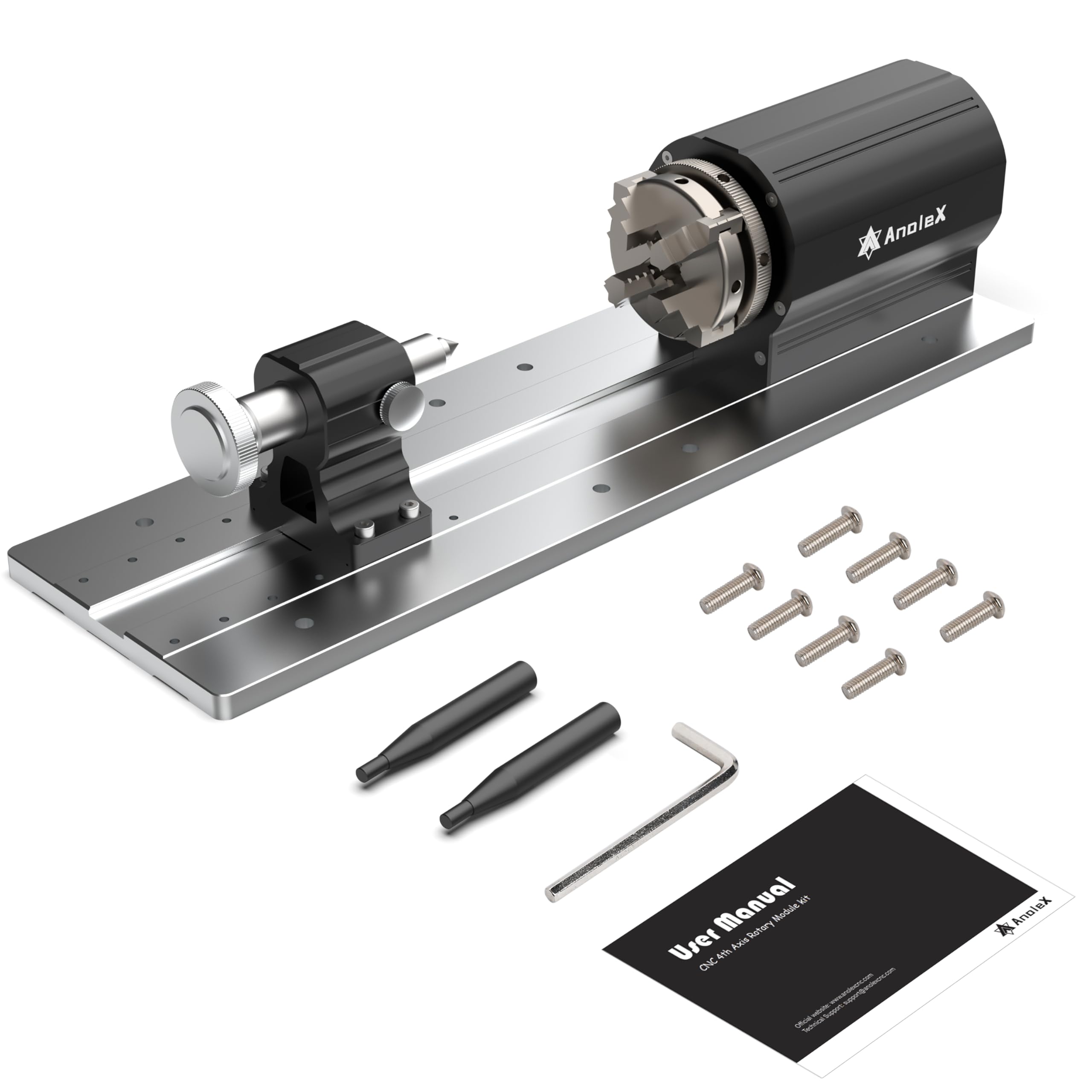 Modulo rotativo 4 ° asse per 4030-Evo Ultra/4030-Evo Ultra2, con riduttore armonico industriale 50:1, Gamma di serraggio: Lunghezza 20-260mm, Diametro 2-67mm