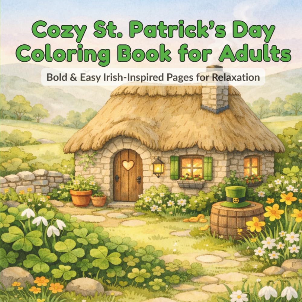 Cozy St. Patrick’s Day Coloring Book for Adults: Bold & Easy Irish-Inspired Pages for Relaxation