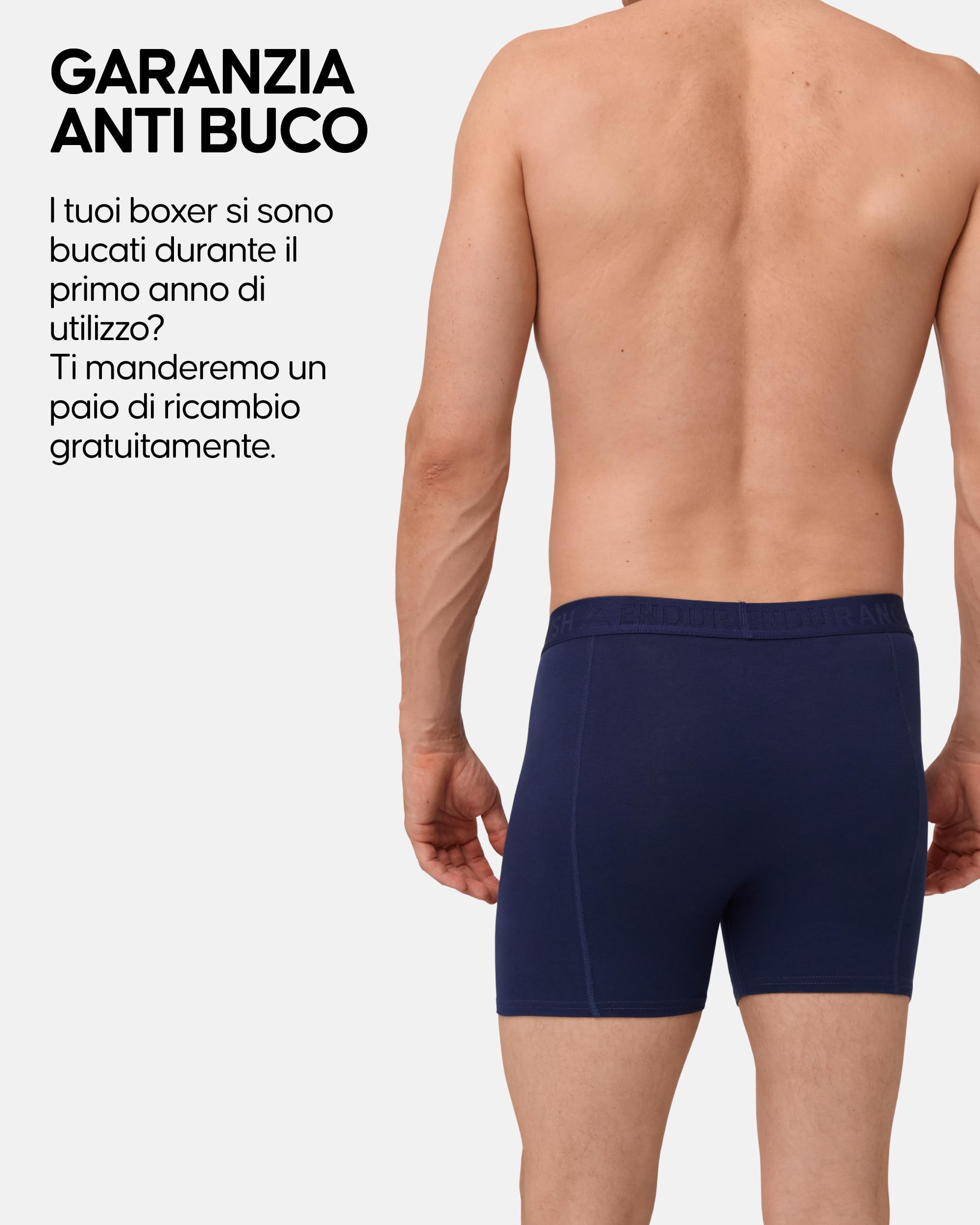 DANISH ENDURANCE Boxer Uomo Cotone Biologico 100%, Mutande Uomo Morbide e Traspiranti, Senza Etichetta, 3 o 6 Paia