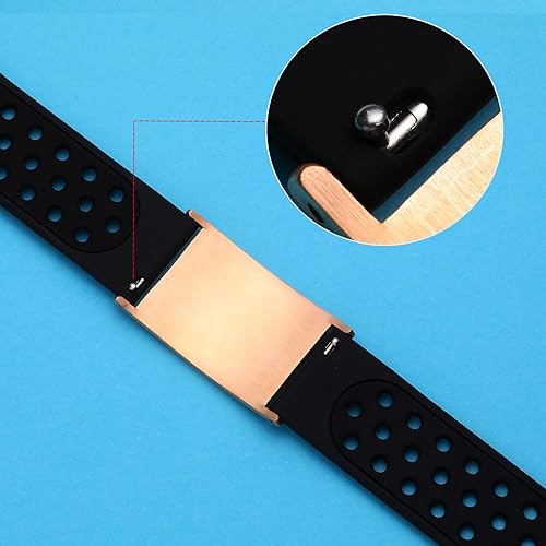 Miniatura 9 de Pulsera de alerta médica personalizada para mujeres y hombres, pulseras de identificación médica deportiva de silicona con grabado gratuito, pulsera