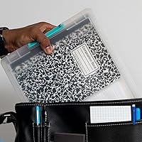 Vista 6 de IRIS USA - Contenedores de almacenamiento de plástico de 6 cuartos con tapas, paquete de 4, contenedores sensoriales, almacenamiento