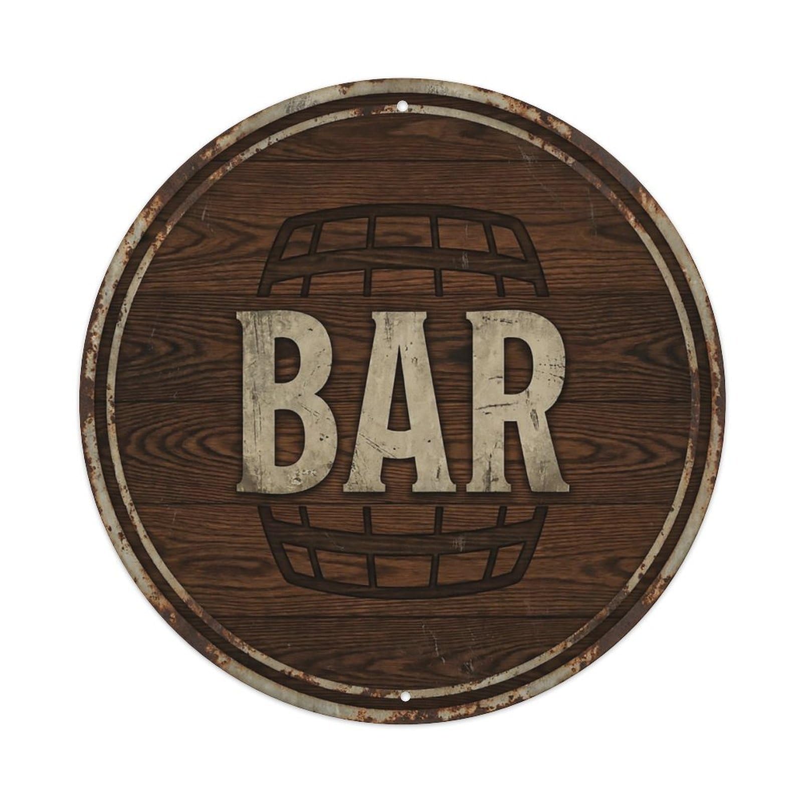 Vintage Beer BAR Ironwood Grain Retro for Pub Metal Tin Sign