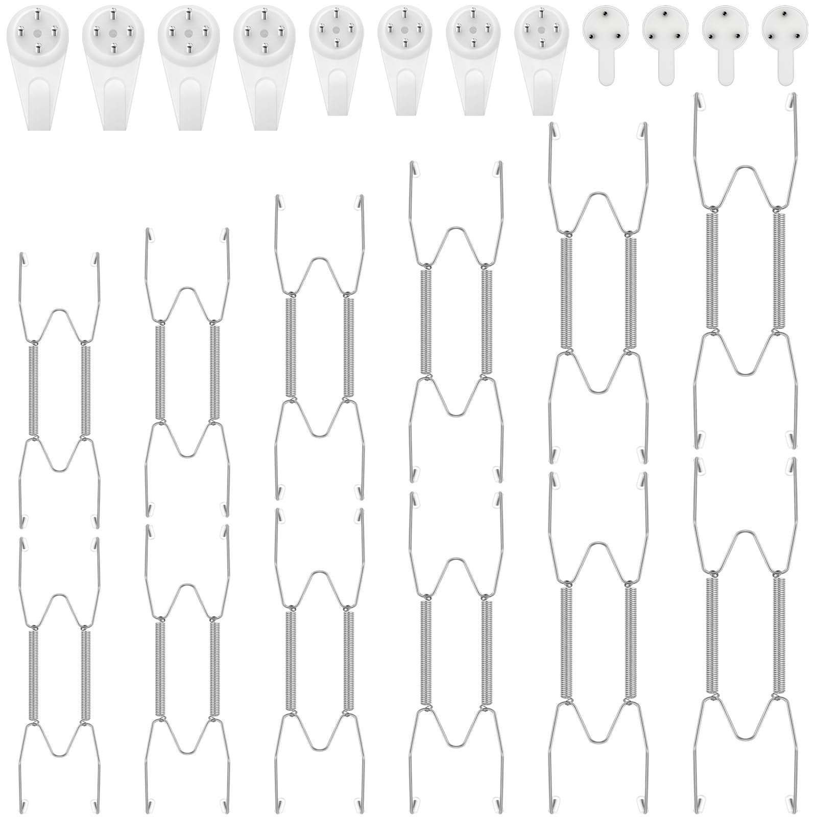 Hotop 12 Pcs Wall Plate Hangers Wire Invisible,4/6/8/10/12/14 Inch,Silver