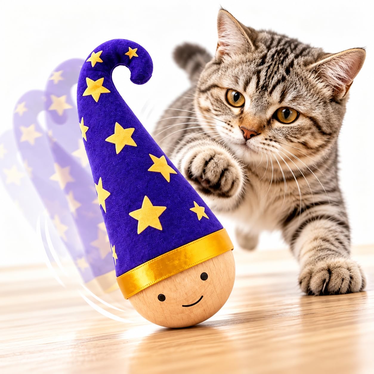 Wobble Cat Toy for Indoor Cats, Interactive Self-Righting Catnip Toy