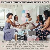 Vista 5 de Amanda Creation Lindo globo de oso de peluche, invitaciones para baby shower, 20 tarjetas de relleno de 5 x 7 pulgadas con veinte sobres blancos