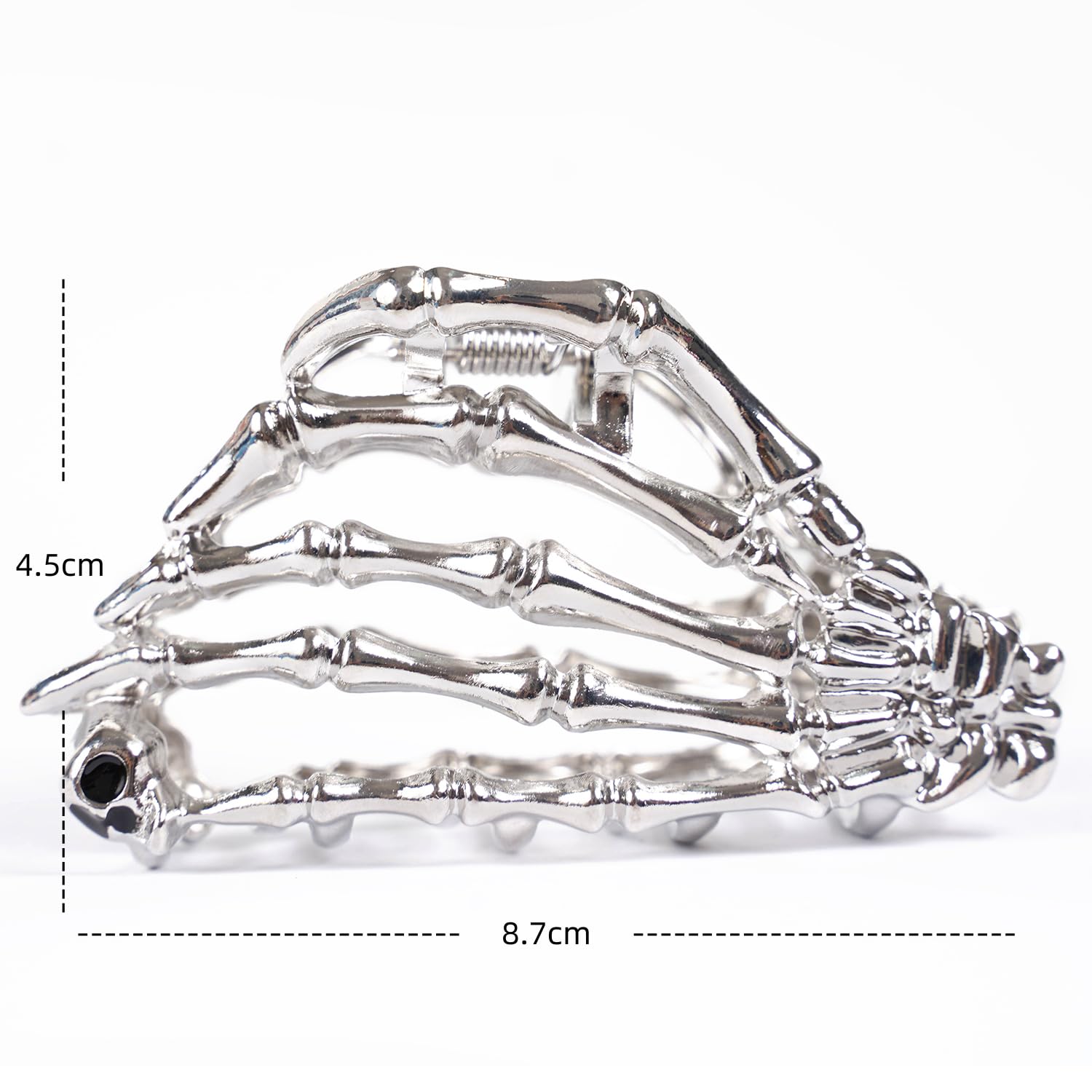 Metal Hair Claw Clips, Gothic Silver Barrettes Clamps, Scary Hair Accessories for Hallowe'en, Dress Up Party - Image 2
