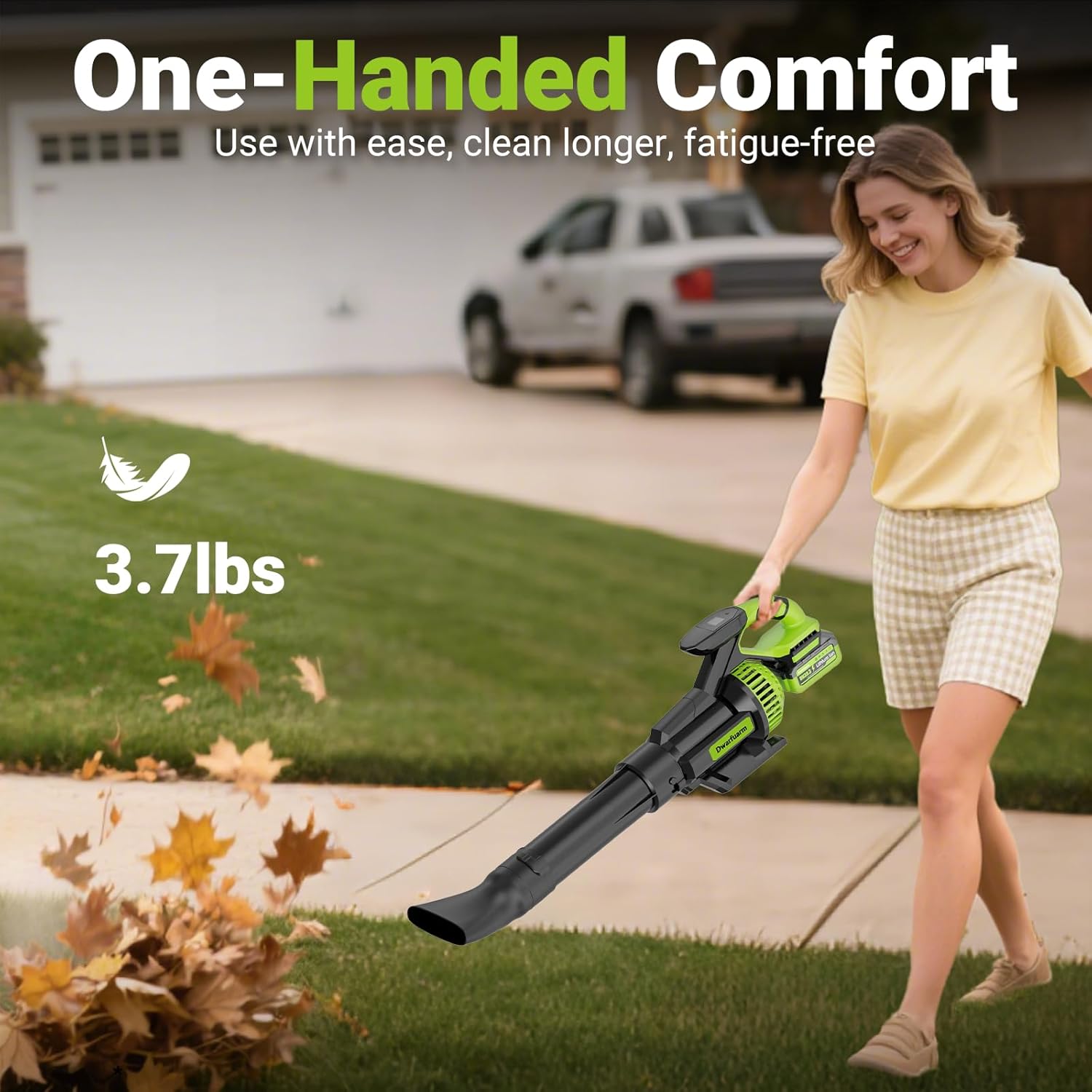 Cordless Leaf Blower with 715 CFM, 35,000 RPM Brushless Motor, Lightweight Electric Blower with LCD & 3-Speed Modes, Battery Powered with 2×4.0Ah Batteries & Charger for Lawn Care, Yard, Patio & Car - Image 5