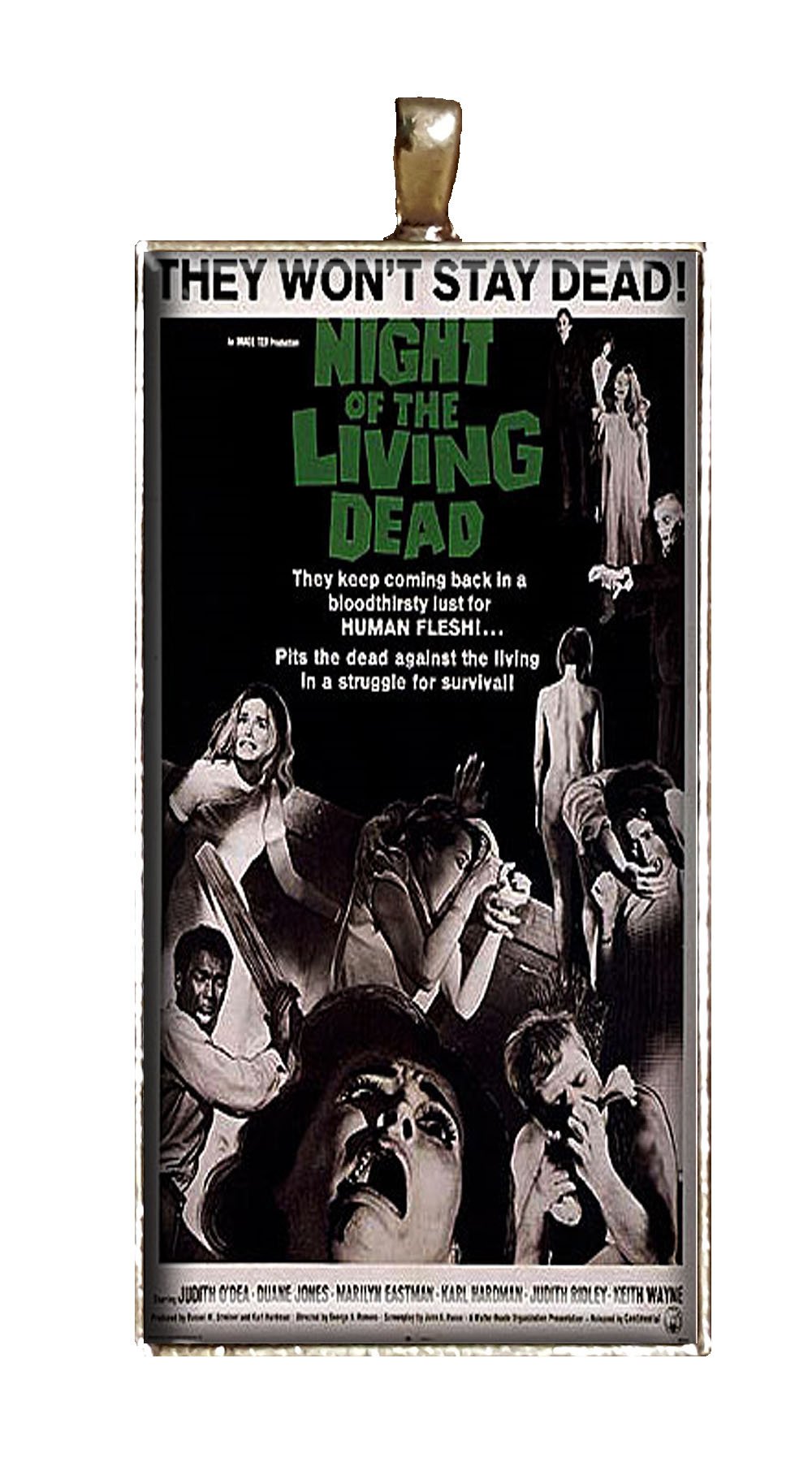 CHAOTICFASHIONNight of The Living Dead Necklace Handmade George Romero Horror Movie Poster Jewelry Pendant Charm Gift
