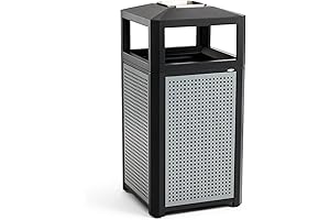Safco Evos 38-Gallon Steel Garbage Can with Lid for Indoor and Outdoor Use