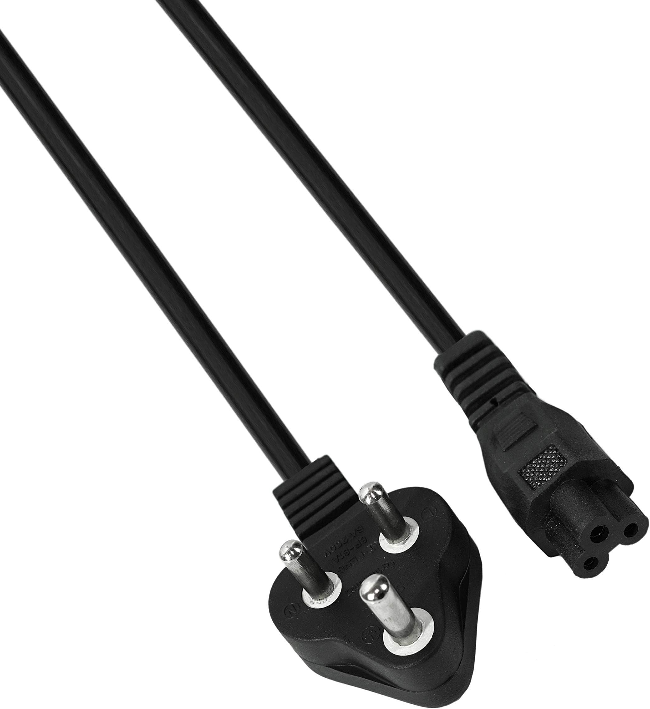 3 Pin Type D Indian/Universal Male CEE 7 to 3 Pin IEC 60320 C5 Female AC Laptop Power Cord Cable for Dell IBM Hp Compaq Asus Sony Toshiba Lenovo Acer Gateway Notebook Computer Charger Spare (1.25 M)