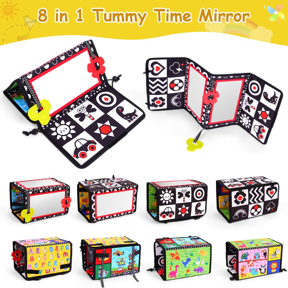 LEADSTAR Giochi Montessori Neonati 0 3 6 12 Mesi,Giocattoli a Specchio per Bambini,Tummy Time