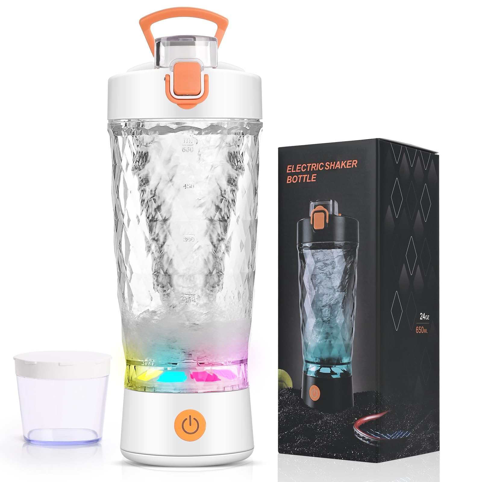 Shaker Proteine Elettrico EUAKEE - 650 Ml, Ricaricabile USB-C, Con Vano