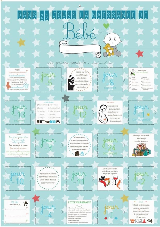 Calendrier De L Avant Naissance Garcon Ou Fille Compte A Rebours Grossesse Amazon Fr Bebe Et Puericulture Calendrier De L Avant Naissance Garcon Ou Fille Compte A Rebours Grossesse Amazon Fr Bebe Et Puericulture