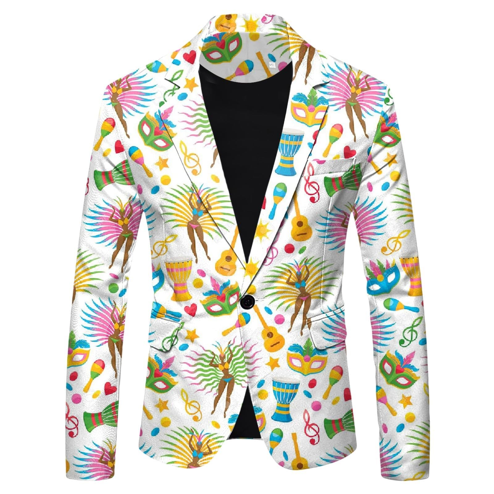 Herren-Karnevals--Set mit 3D-Digitaldruck leichtes Business-Jacken-Hosen-Ensemble für festliche Anlässe stilvolles mit modernem Print atmungsaktives Material ideale für Karneval Themenveranstaltungen
