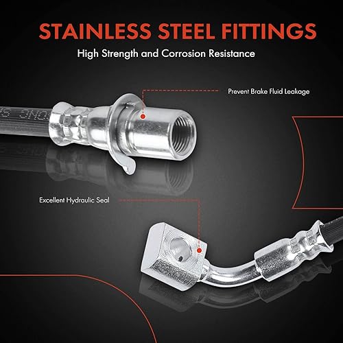 Miniatura 6 de A-Premium Mangueras hidráulicas de freno delantero compatibles con los modelos Chevy, GMC y Cadillac, SilveradoSierra 1500, Tahoe, Yukon (XL),