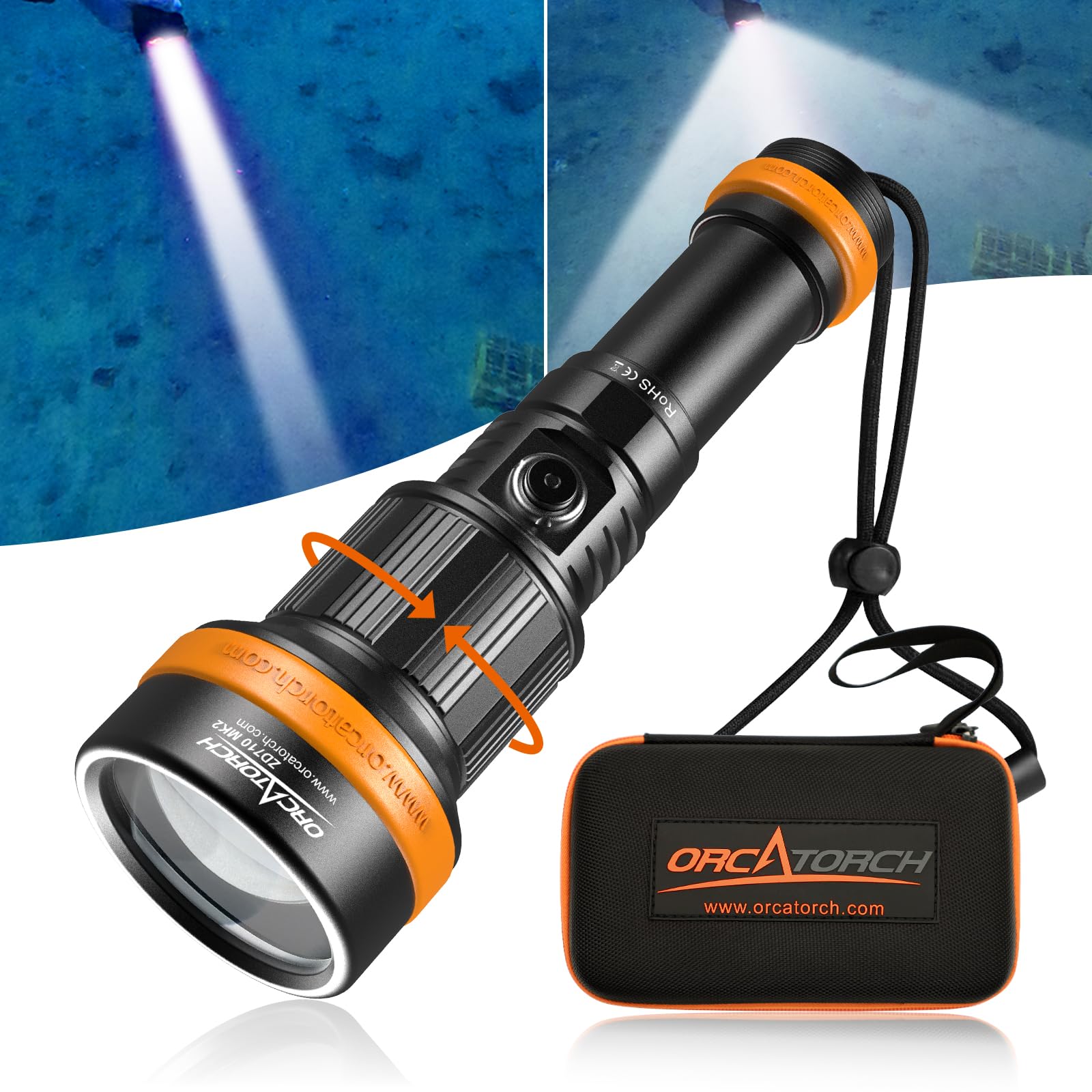 新品 水中ライト Orcatorch 1000ルーメン 150m 防水 Amazon.co.jp: ORCATORCH ZD710 MK2 ダイビングライトズーム機能