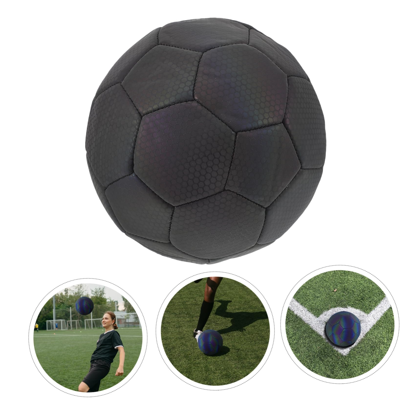 TOYANDONA Pallone Calcio Riflettente Olografico per Allenamento e Giochi Notturni Alta visibilità per Ragazzi e Adulti per Scolaresche e Club