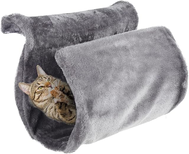 Cat Radiator Bed Warm Fleece Cat Radiator Lounger Soft Cosy Hanging Pet Beds Basket Cradle Hammock with Strong Metal Frame for Small Pets Kitten Puppy Dog, Durable Machine Washable(Grey)