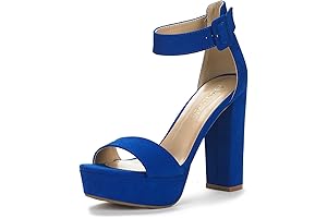 Women's Hi-Lo High Heel Platform Pump Sandals Royal Blue