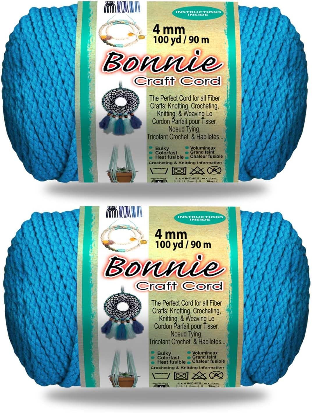 2 Pack Bonnie Macramé Cord - 4mm - 100 Yards Bonnie Macraméコード 2パック - 4mm - 長さ100ヤード