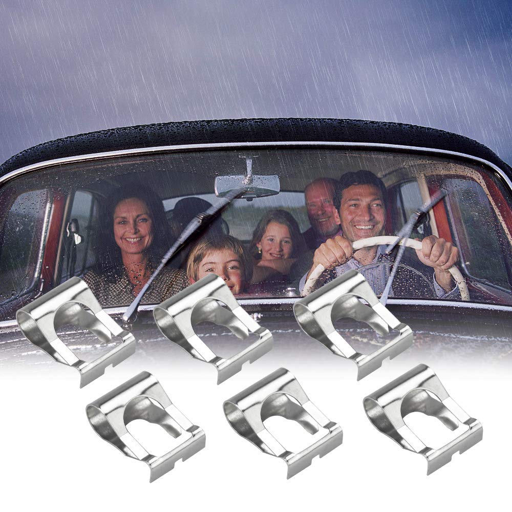 KBNIAN 6 Pezzi Clip Tergicristallo Punto Clip di Ricambio per Giunto Motorino Tergicristalli kit Riparazione Tergicristallo Punto kit di Riparazione del Collegamento del Tergicristallo (Argento)
